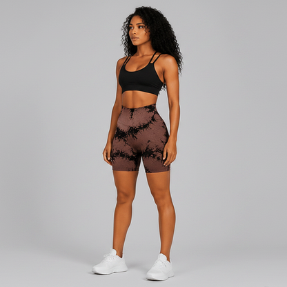 Tie Dye Seamless Gym Leggings And Shorts - AresFit