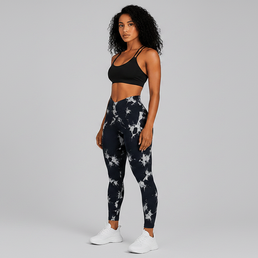 Tie Dye Seamless Gym Leggings And Shorts - AresFit