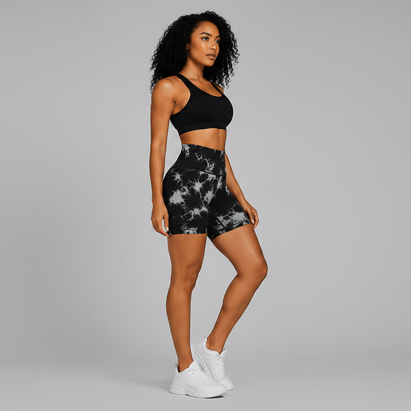 Tie Dye Seamless Gym Leggings And Shorts - AresFit