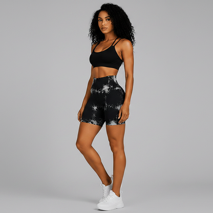 Tie Dye Seamless Gym Leggings And Shorts - AresFit