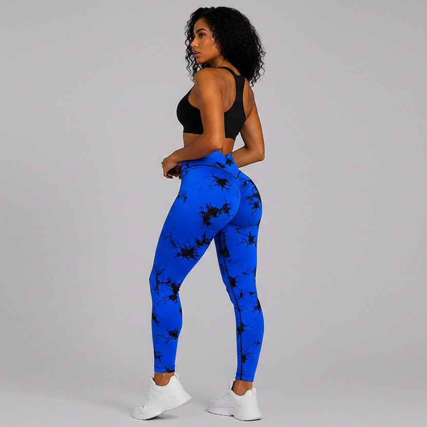 Tie Dye Seamless Gym Leggings And Shorts - AresFit