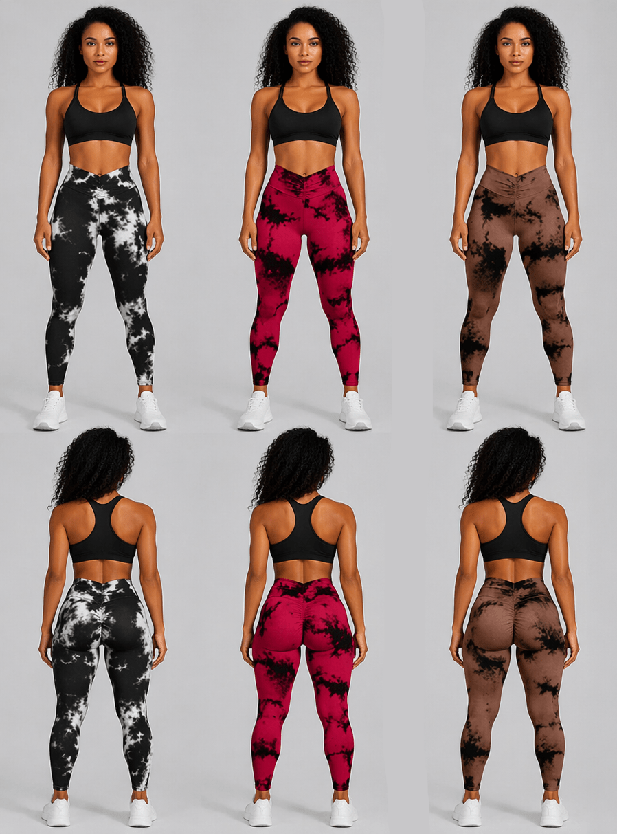 Tie Dye Seamless Gym Leggings And Shorts - AresFit