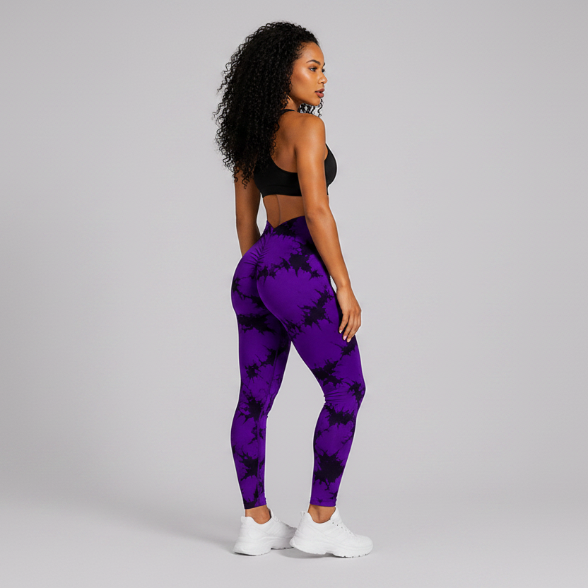Tie Dye Seamless Gym Leggings And Shorts - AresFit