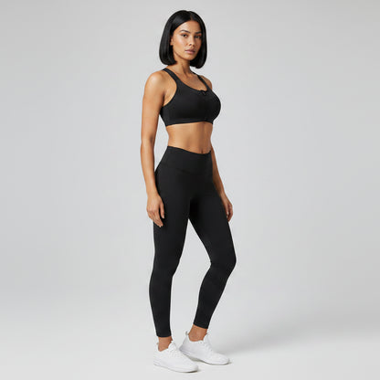 Women’s black high support sports bra full body activewear fit for gym and cardio - AresFit