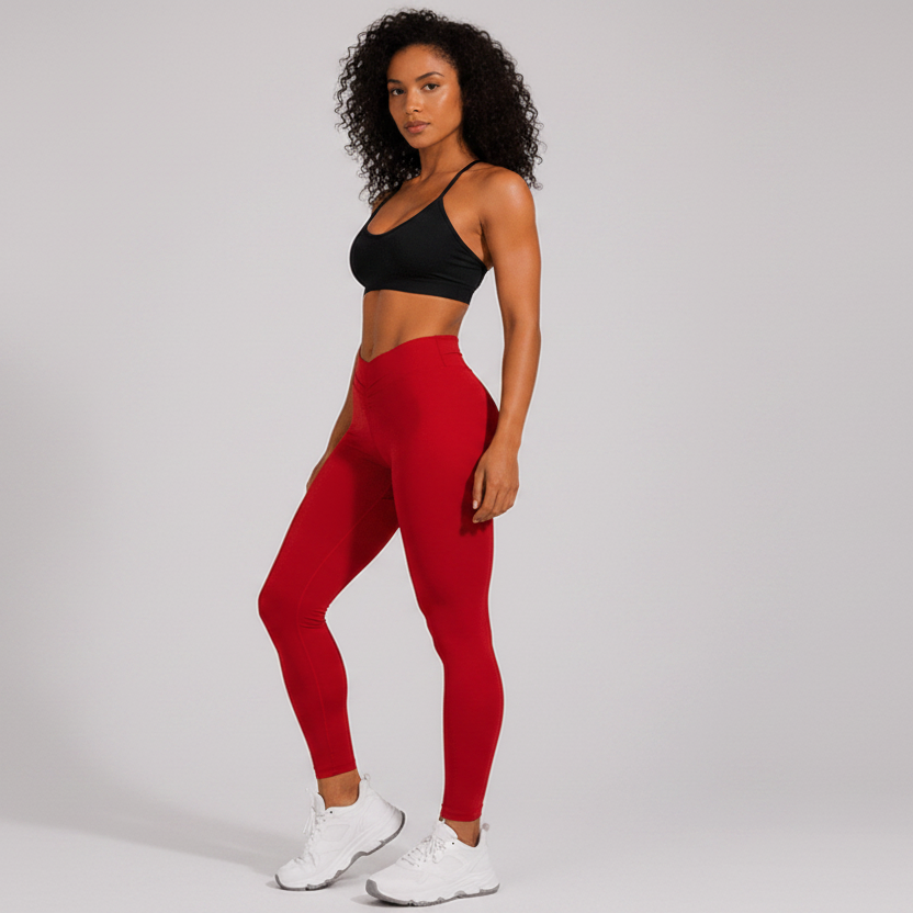 Women's High Waist V Back Gym Leggings - AresFit