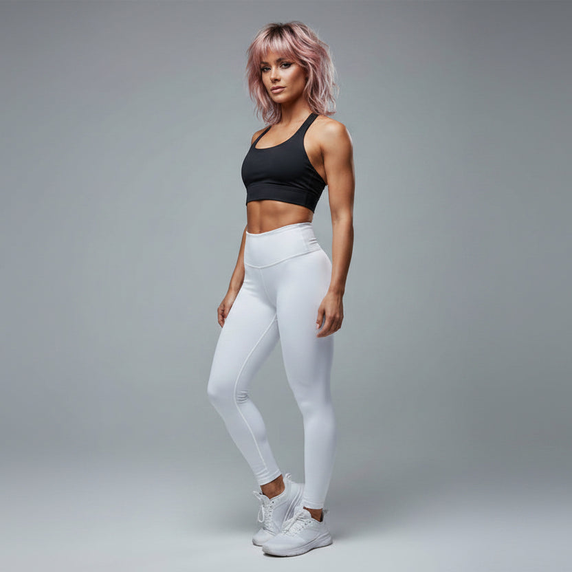Women’s black longline halter tank top with seamless gym activewear fit - AresFit