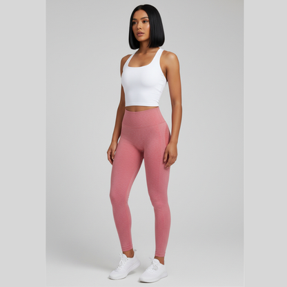 Women’s white seamless cross back sports bra front view for gym training and yoga workouts - AresFit