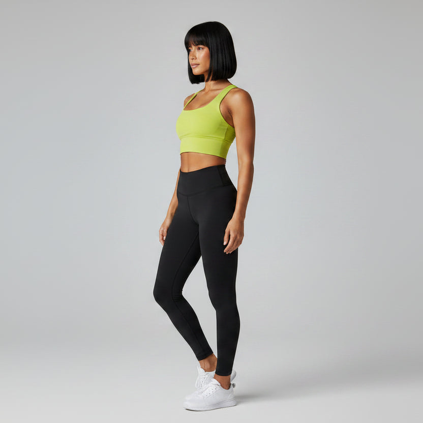 Yellow women’s seamless fitness sports bra with supportive breathable fit - AresFit