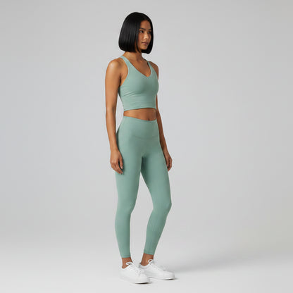 Women’s mint U-back sports bra with breathable activewear support - AresFit