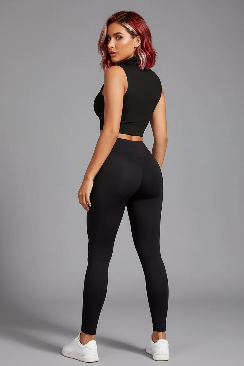 Women’s Zip Front Crop Top Set - AresFit