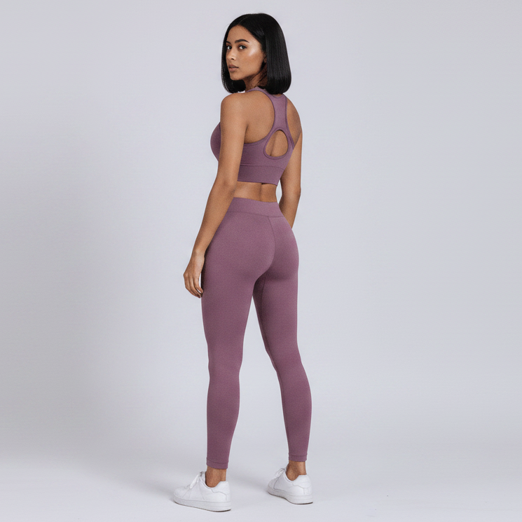 Women’s purple running sports bra full body fit with supportive compression design - AresFit