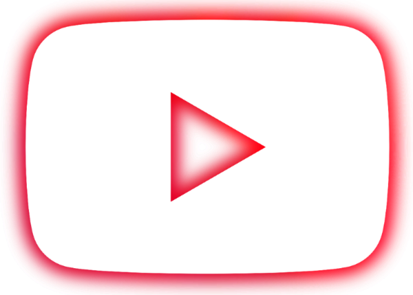 Red play button icon on a white background for youtube - Aresfit